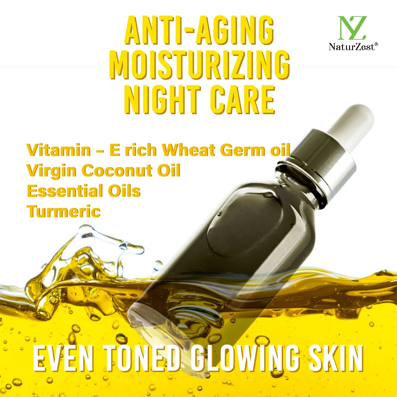 NaturZest Hair Oil for Growth, Drops 2 Dazzle Face Oil, Lip Balm - Vanilla / Coffee &  Rose Water Mist