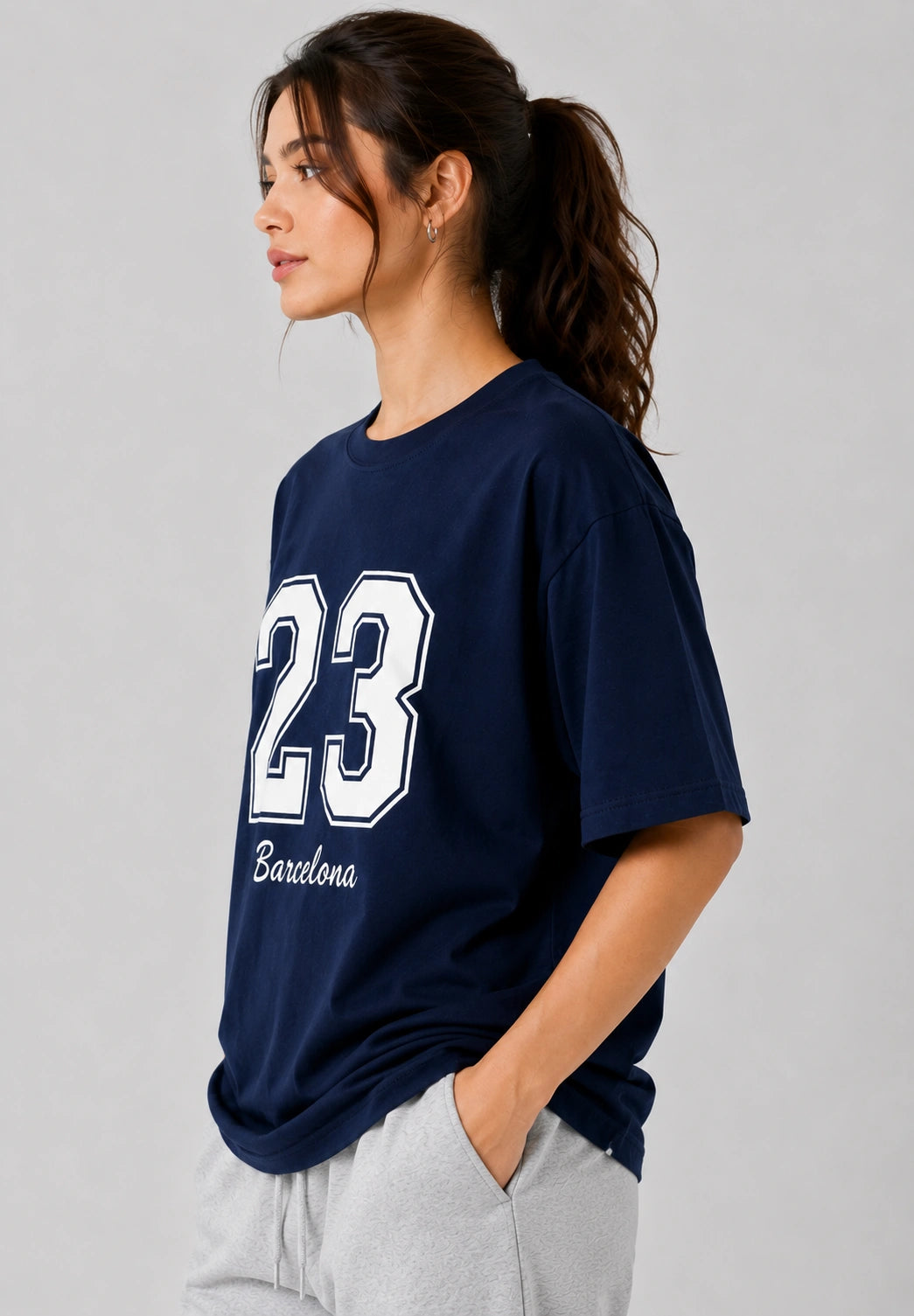 Bamboology Women Bamboo Oversized Navy T-Shirt | Jersey No. 23