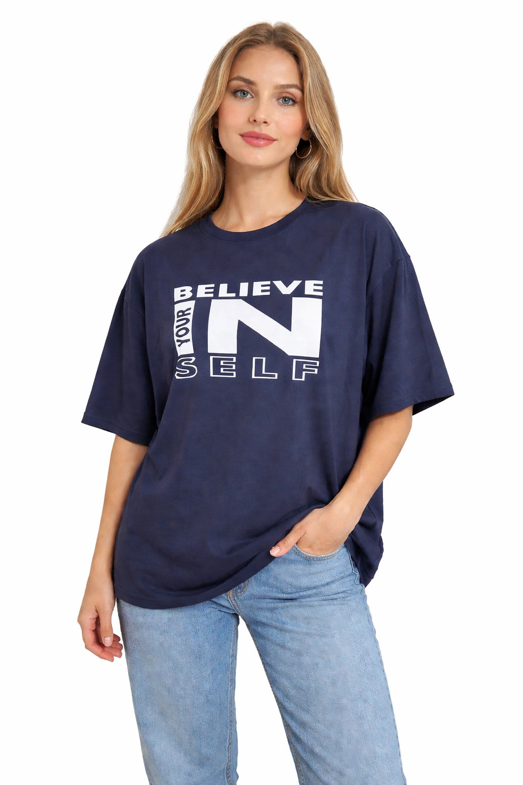 Women Bamboo Fabric Oversize Printed T-Shirt – Ultra Soft | Breathable