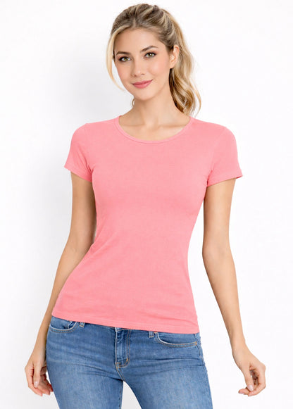 Women’s Bamboo Slim Fit T-Shirt Soft Pink Tee