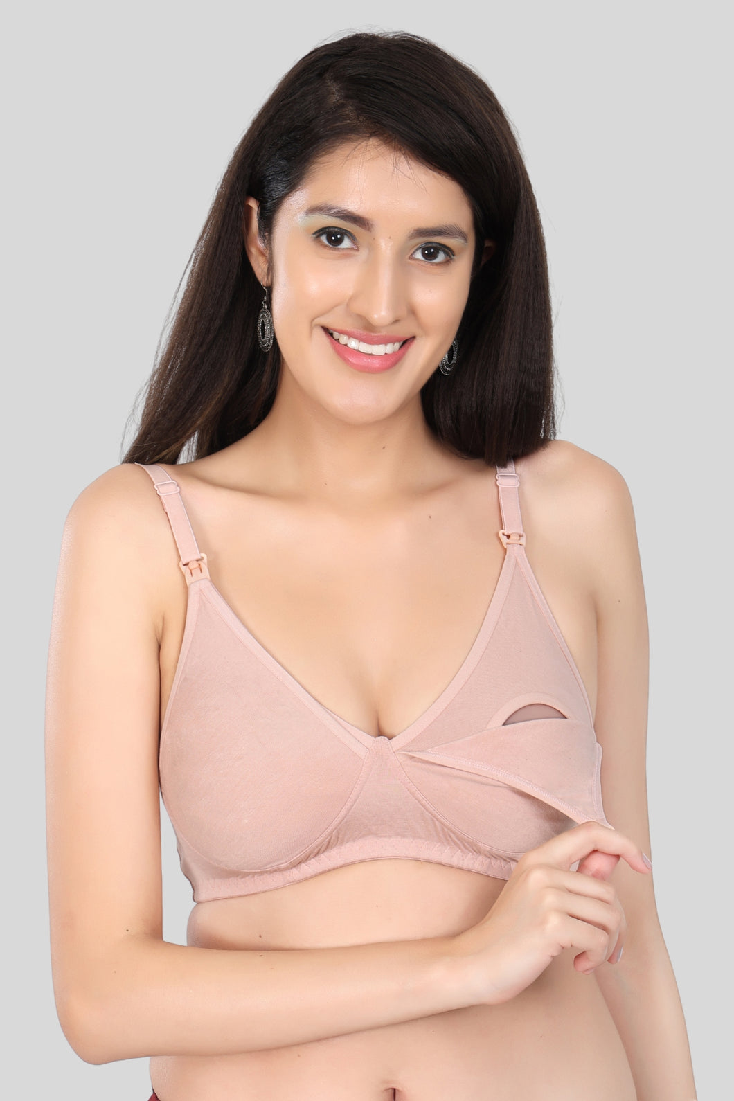 Bamboo Fabric Nursing Bra Maternity Bra For Breast feeding Women | Peach