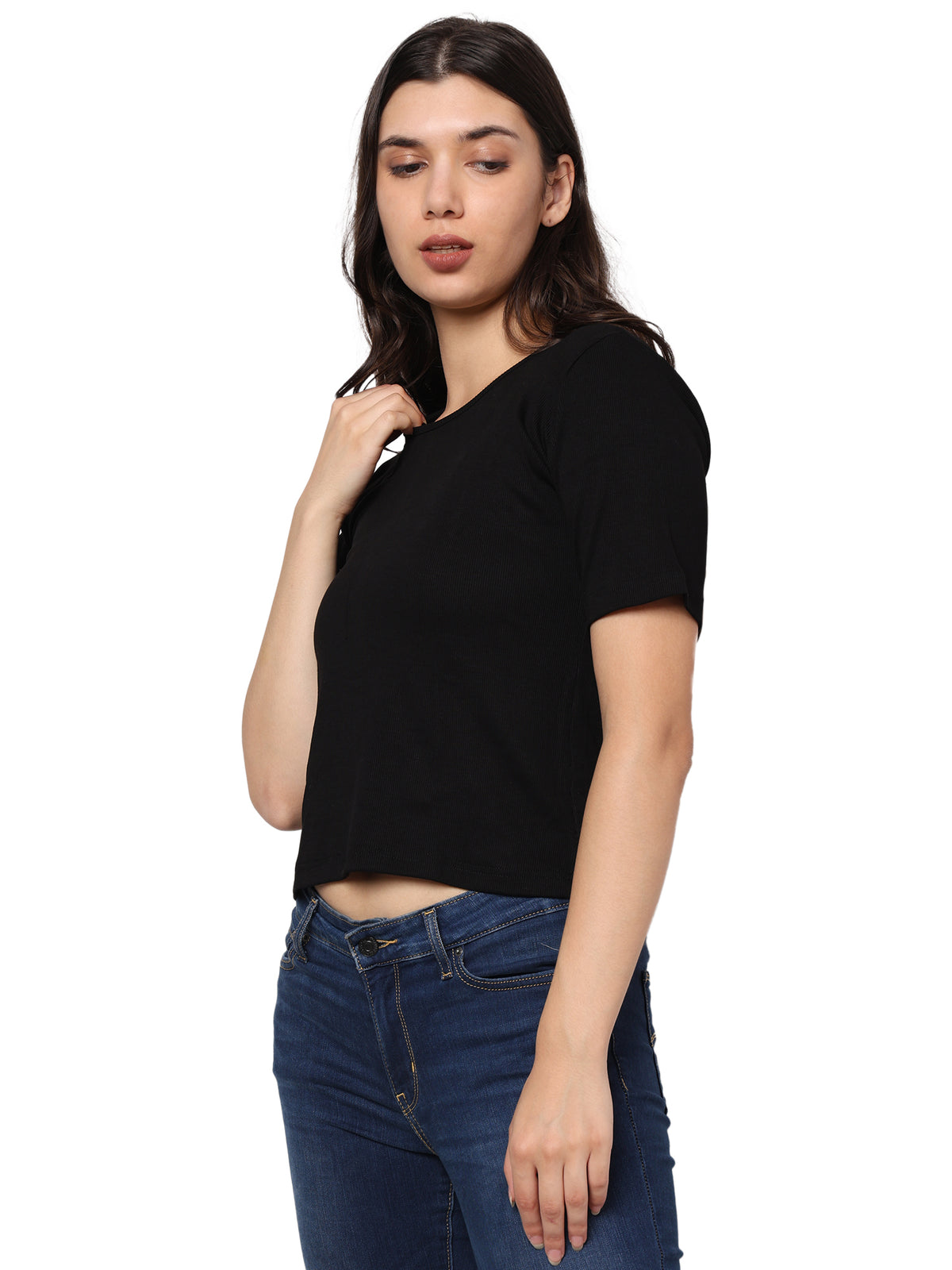 Stretchable Bamboo Rib Knit Top for Women