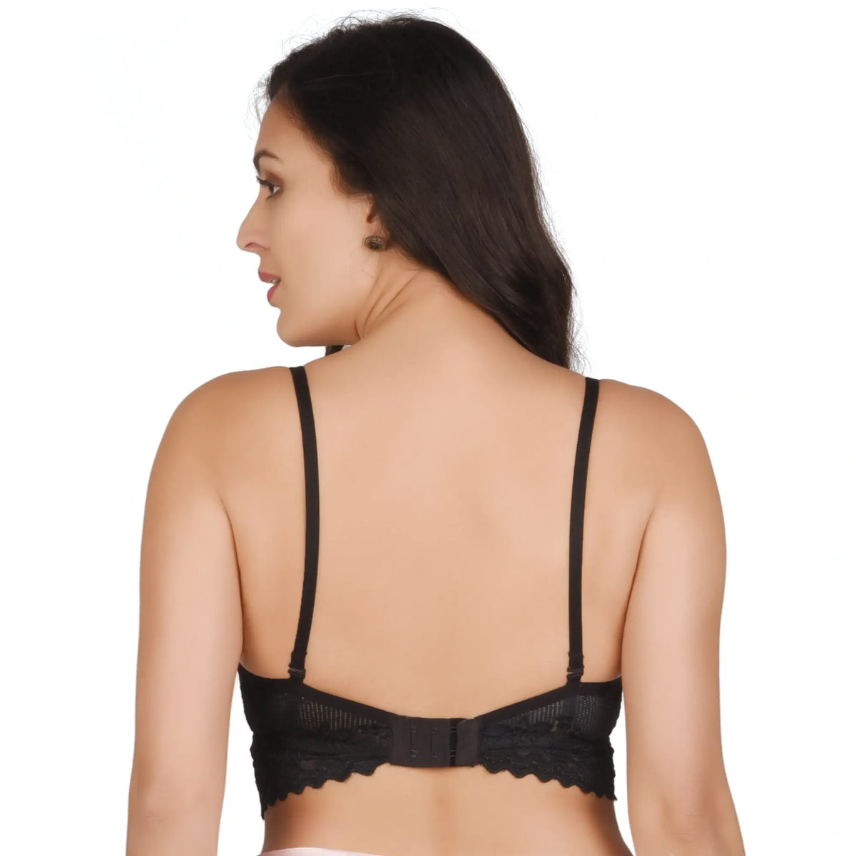 Bridal Lace Padded  Bra | Black