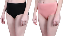 Load image into Gallery viewer, Bamboo Fabric Women&#39;s Hipster Panty | Peach and Black | Set of 2
