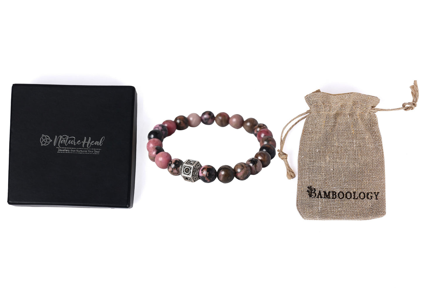 Gemstone Healing Bracelet Rhodonite helps in achieve goal ang good during time of transformation, it bring sympathy and empathy towards other