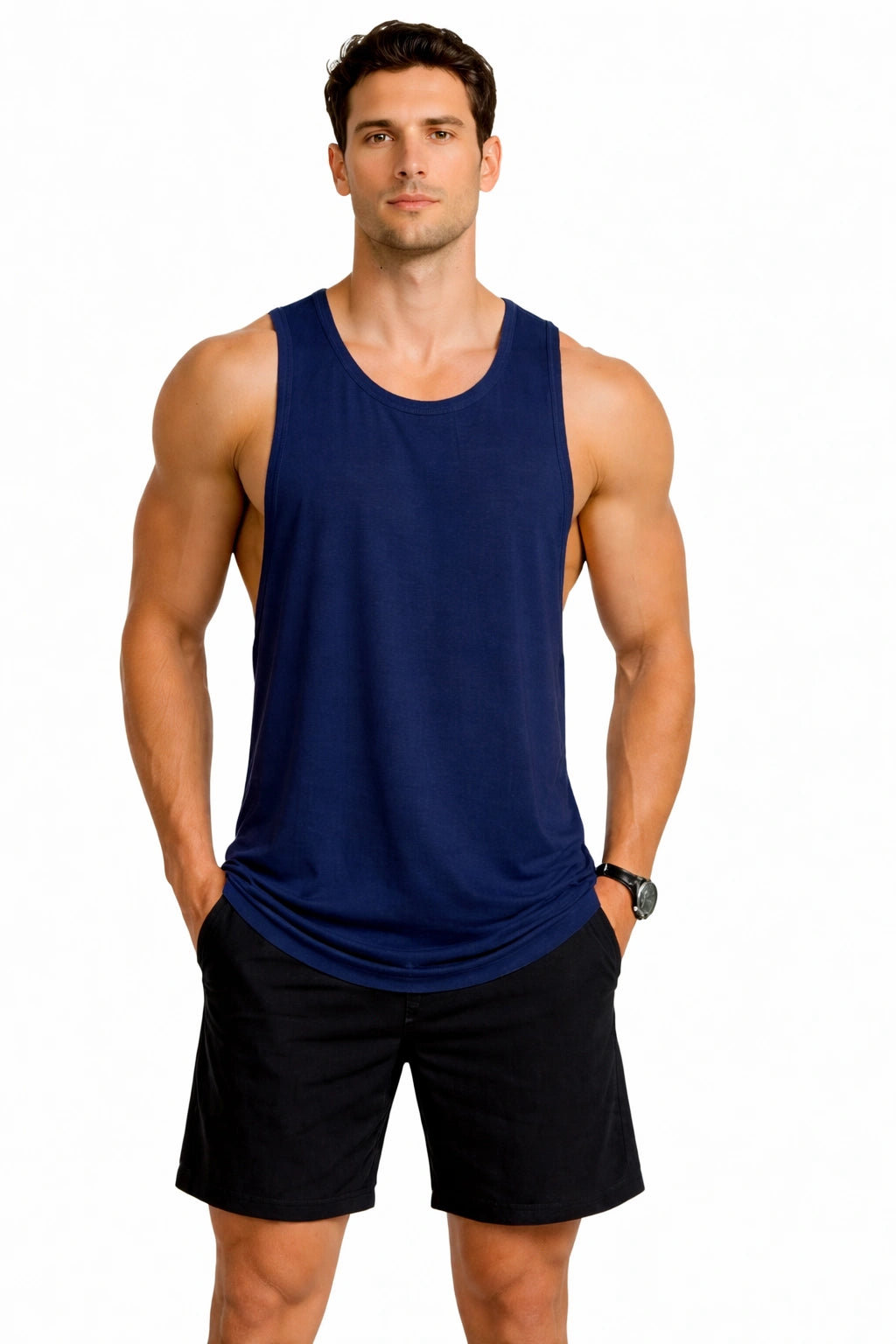 Bamboo Fabric Gen Z Gym Vest for Men |  Navy