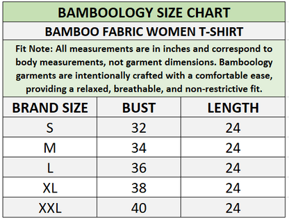 Women’s Bamboo Fabric Slim Fit H/S T-Shirt | Soft & Breathable | Black