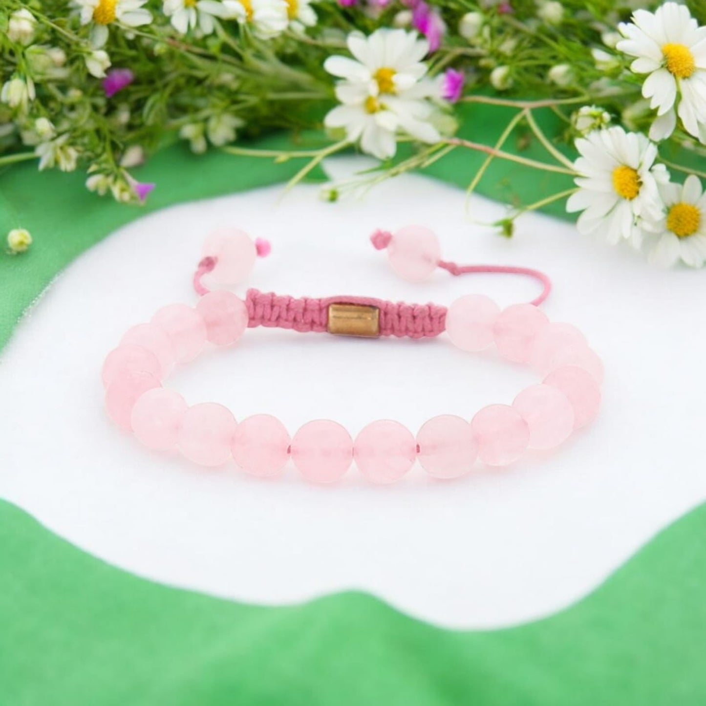 Real Rose Quartz Healing Bracelet For Love, Compassion, Emotions & Relationships