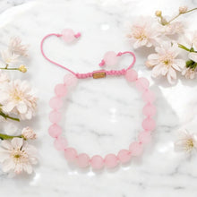 Load image into Gallery viewer, Real Rose Quartz Healing Bracelet For Love, Compassion, Emotions &amp; Relationships
