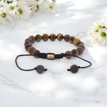 Load image into Gallery viewer, Real Tiger Eye Healing Bracelet For Courage, Creativity &amp; Chakra Healing
