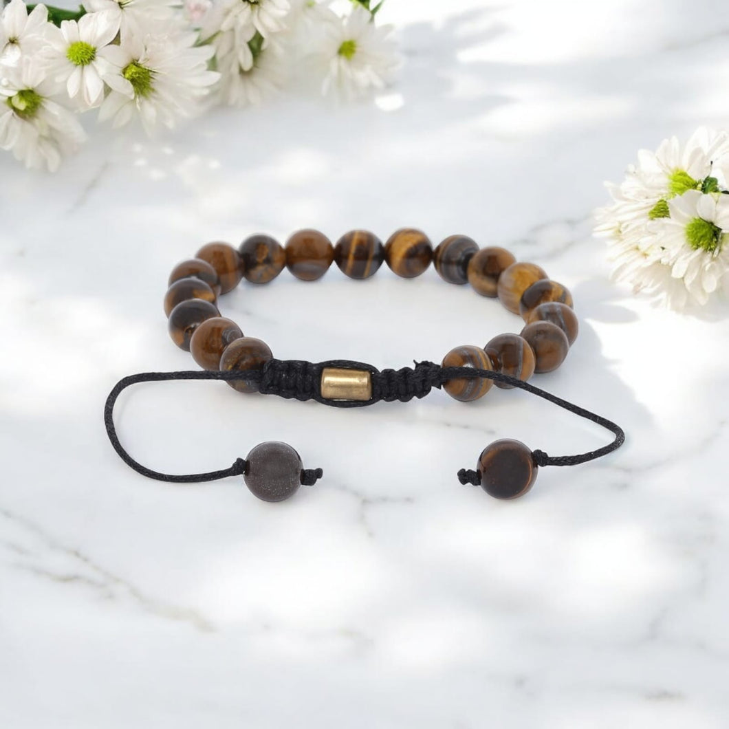 Real Tiger Eye Healing Bracelet For Courage, Creativity & Chakra Healing