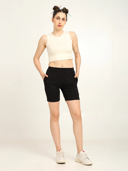Bamboo Women Knee Shorts – Ultra Soft, Stretchy & Sweat-Resistant Comfort Wear
