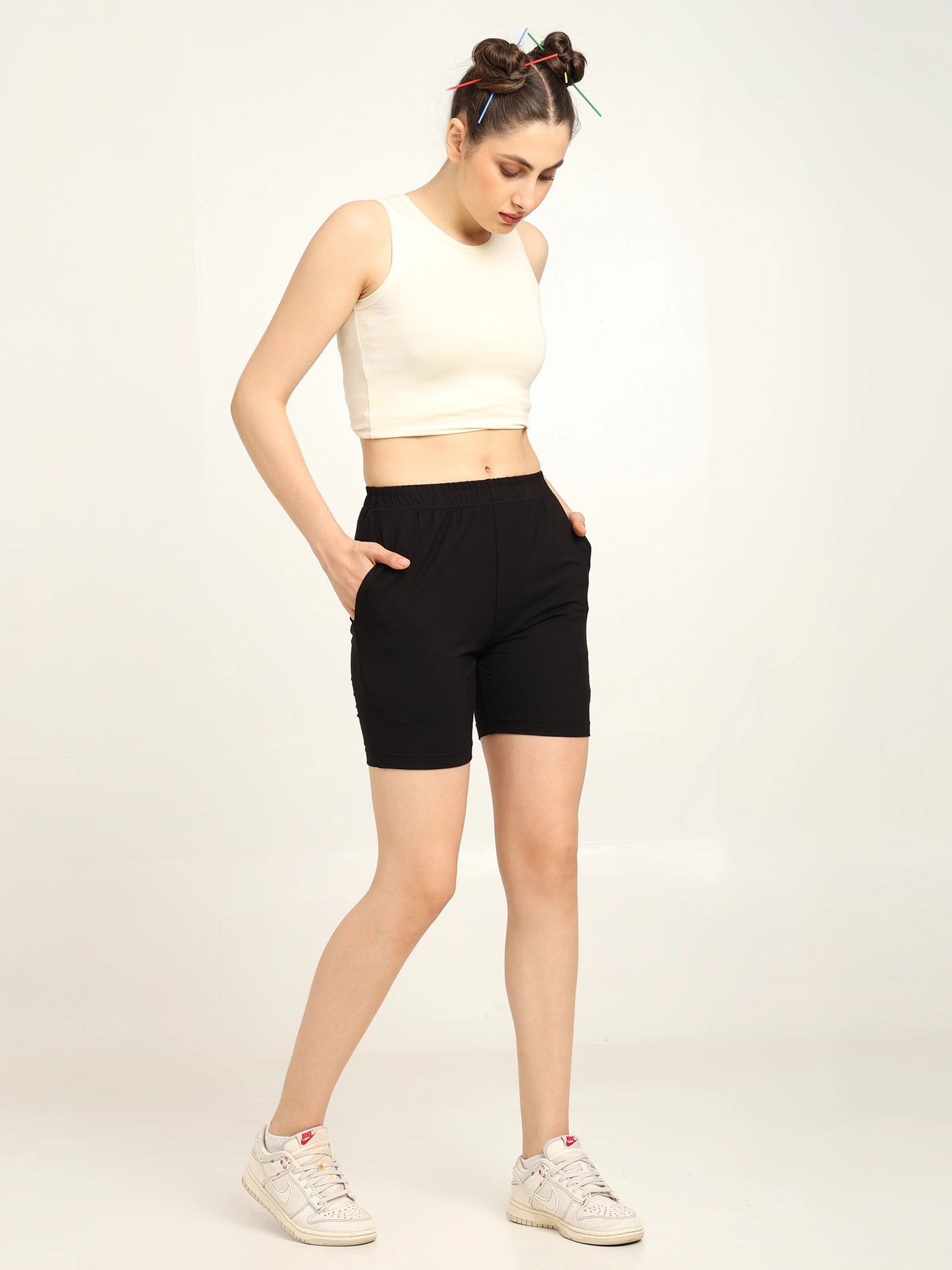 Bamboo Women Knee Shorts – Ultra Soft, Stretchy & Sweat-Resistant Comfort Wear