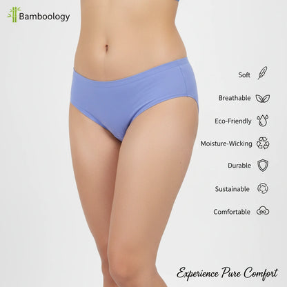 Bamboo Fabric Low Waist Underwear | Peach and Blue |  Pack of 2