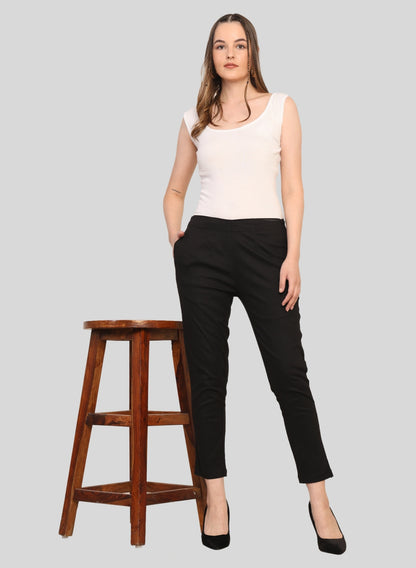 Black Women's Linen Palazzo Pants
