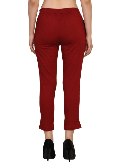 Women’s Linen Palazzo Pants – Effortless Style & Breathable Comfort | Wine Red