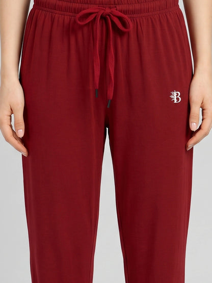 Women's Maroon Bamboo Loungewear