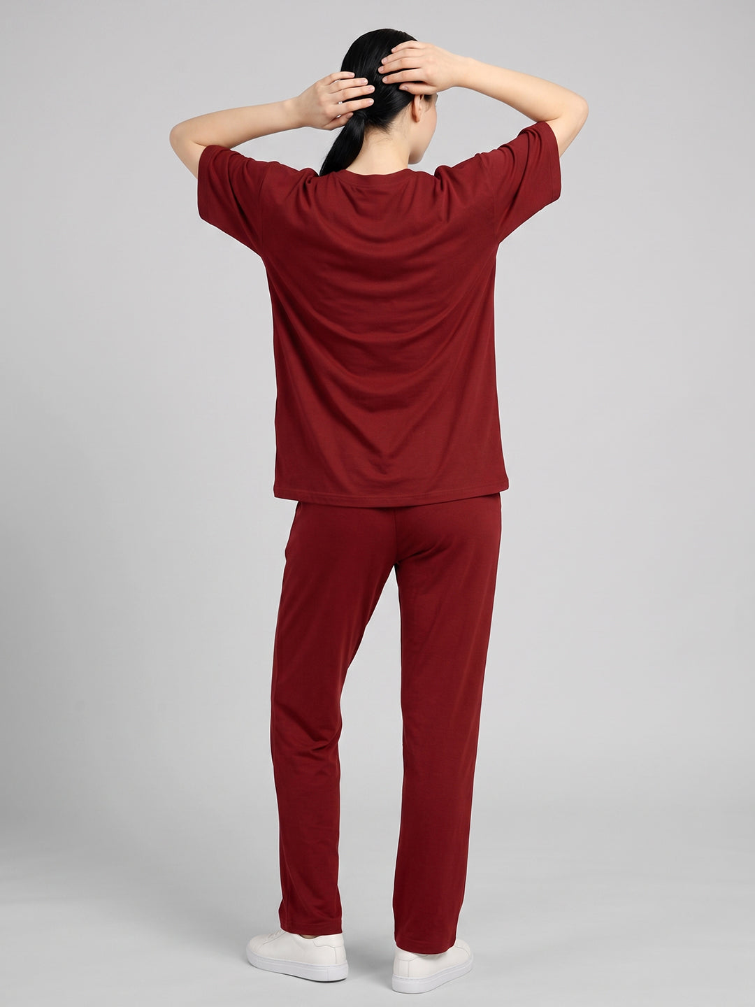 Women’s Maroon Relaxed Fit Nightwear