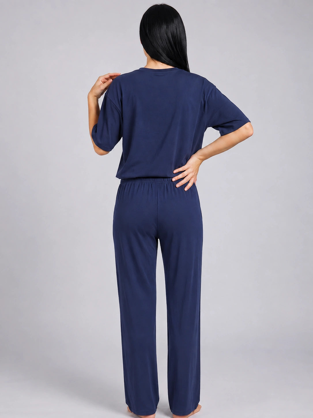Women’s Navy Bamboo Night Suit