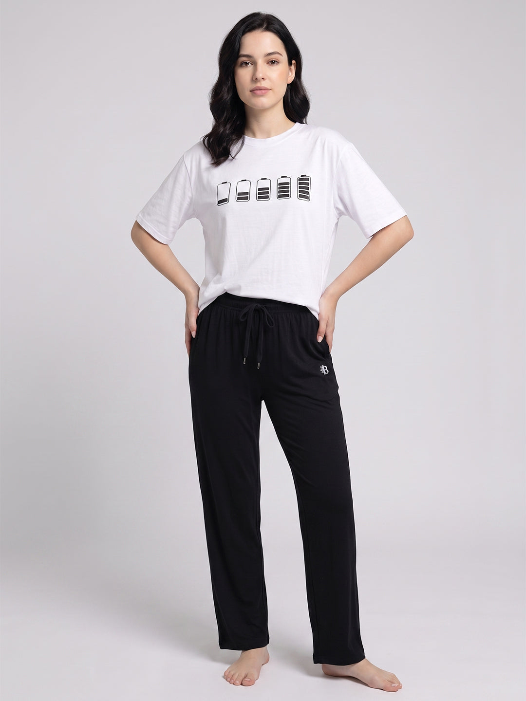 Women’s white Black Bamboo Loungewear