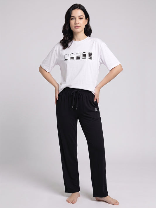 Women’s white Black Bamboo Loungewear