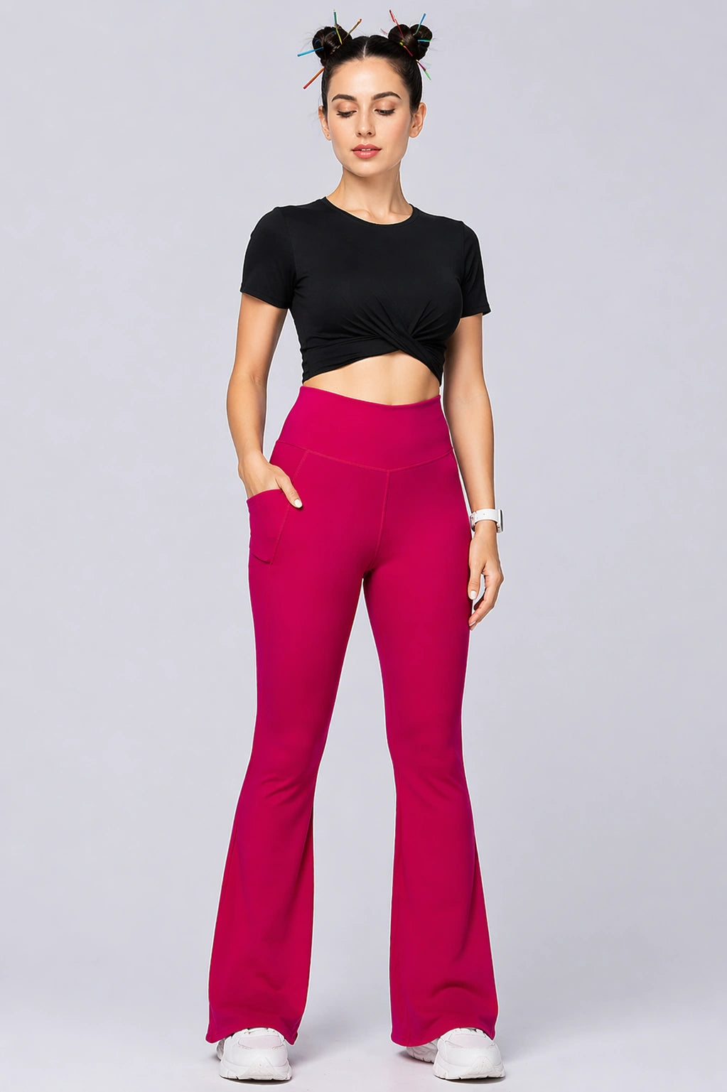 Women Bamboo Fabric Bell Bottom Yoga Pants | High Waist Bootcut Stretch Gym & Lounge Wear