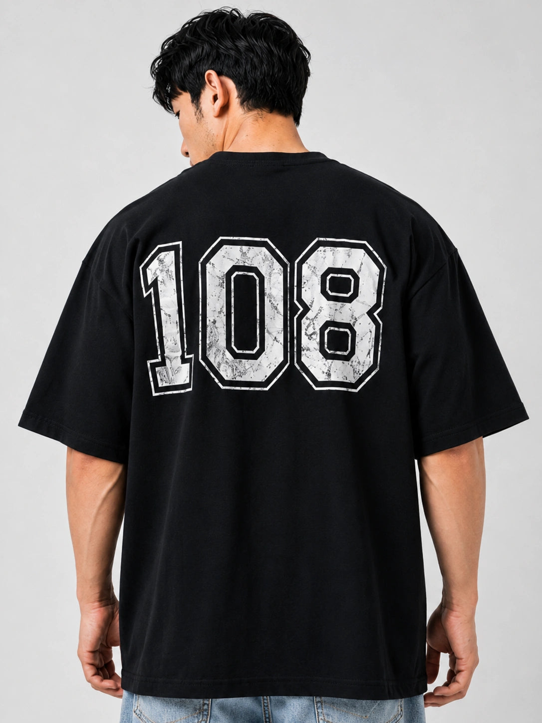 bamboo oversized black t shirt men