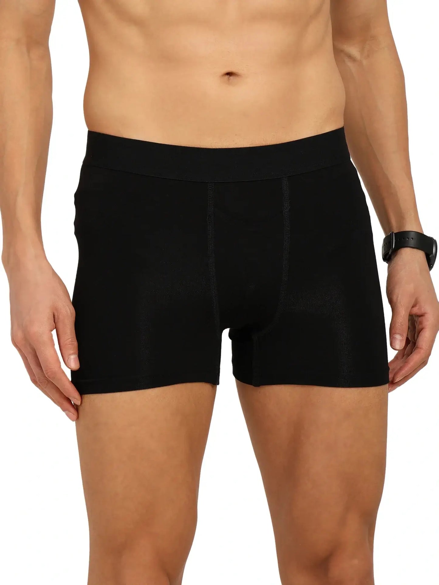 Men's bamboo ultra-soft trunks in black, featuring a breathable and moisture-wicking design for ultimate comfort.