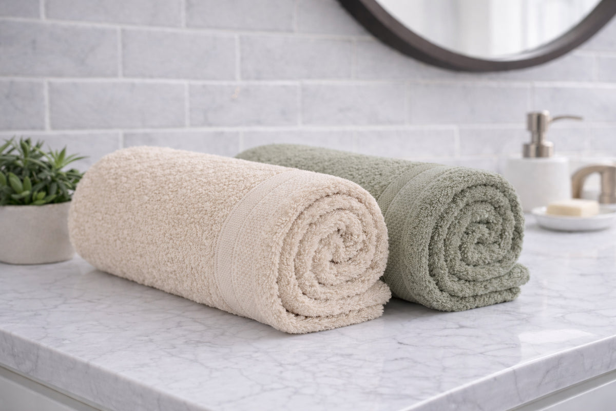 Bamboo Hand Towel | Set of 2 | Beige and Green