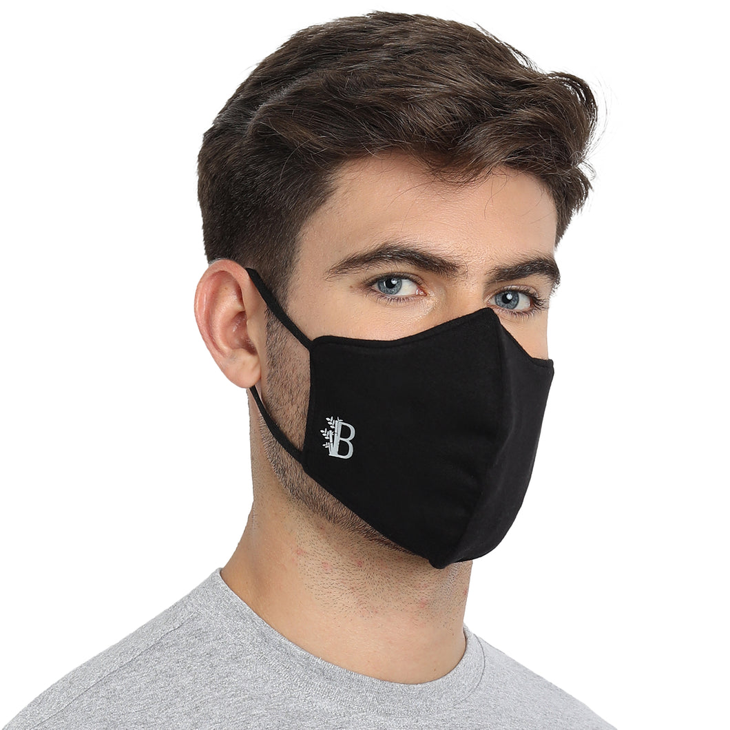 Bamboo Fabric Men's Face Mask | 5 Layer filtration | Pack of 2