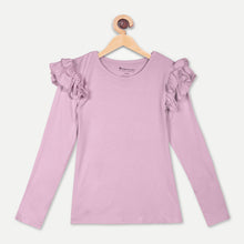 Load image into Gallery viewer, Bamboo Fabric Girl&#39;s Ruffled Shoulder Top | Anti-bacterial, Anti-viral Collection
