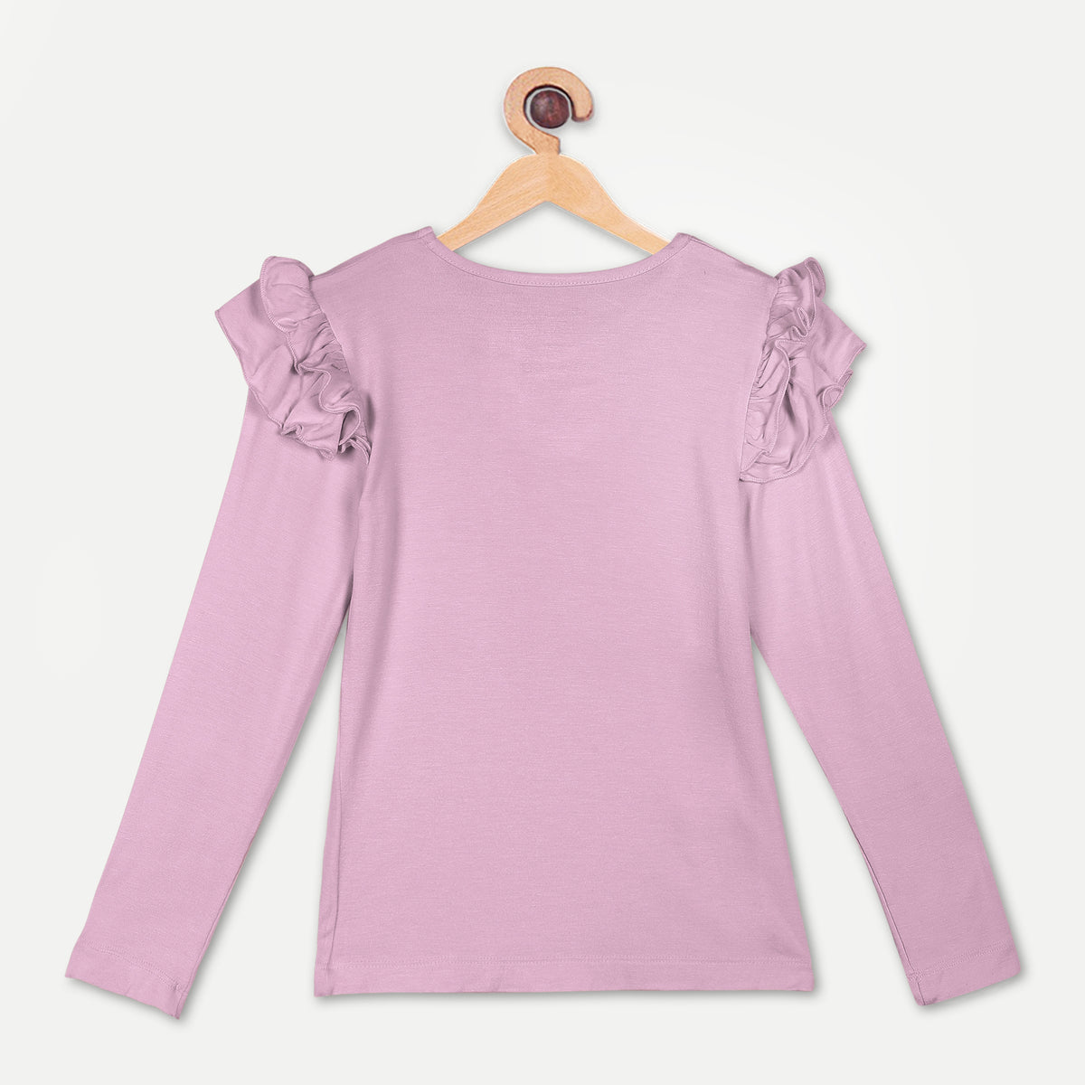 Bamboo Fabric Girl's Ruffled Shoulder Top | Anti-bacterial, Anti-viral Collection