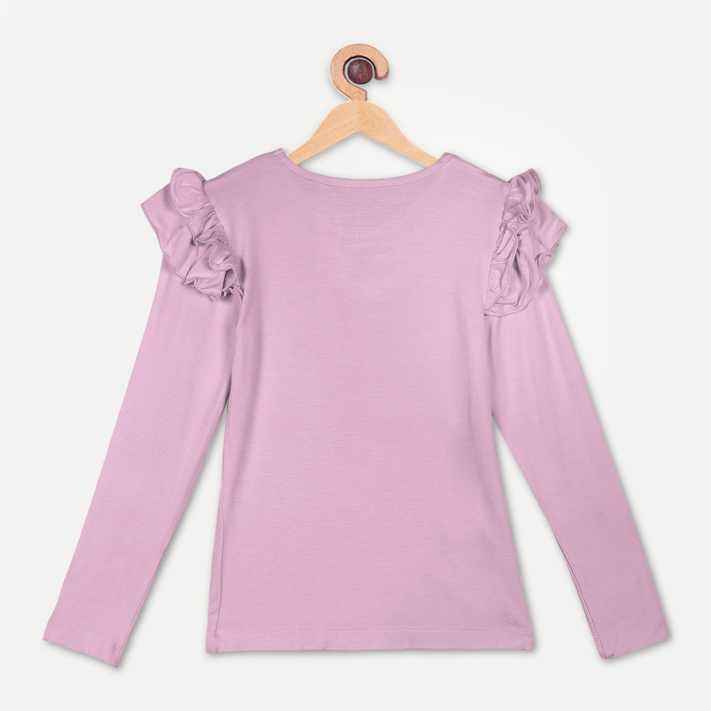 Bamboo Fabric Girl's Ruffled Shoulder Top | Anti-bacterial, Anti-viral Collection