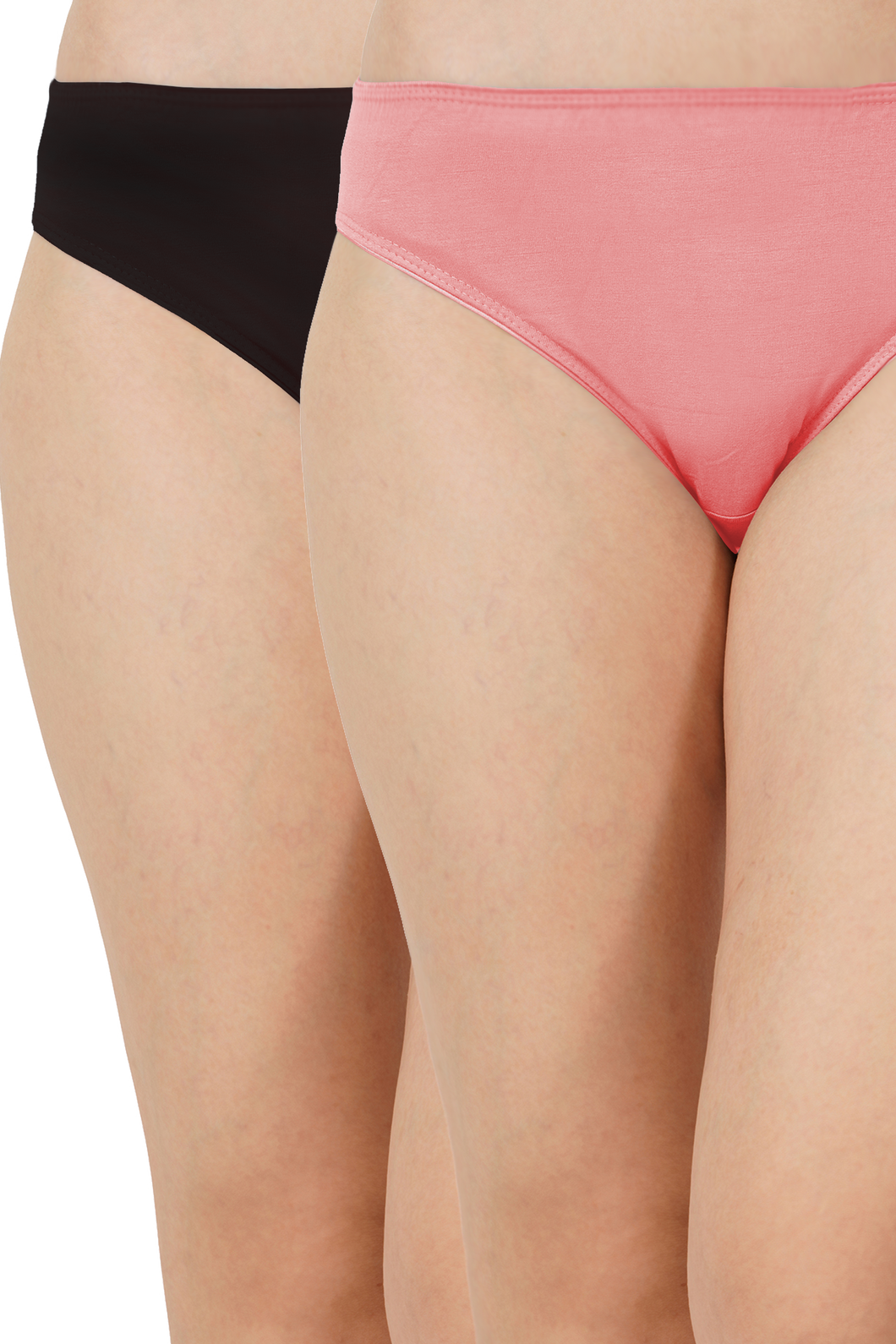 Bamboo Fabric Low Waist Underwear | Peach and Black |  Pack of 2