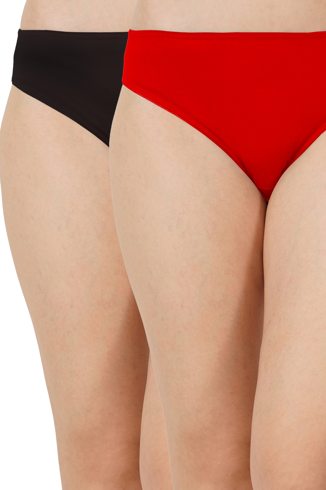 Bamboo Fabric Low Waist Underwear | Red and BLack | Pack of 2