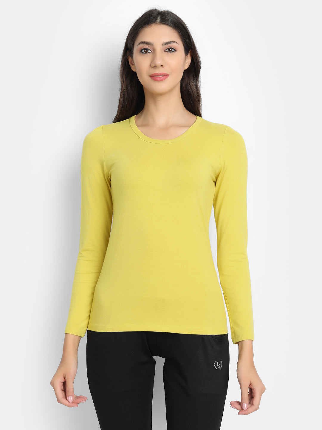 Bamboo Fabric Women's Full Sleeves T-Shirt | Yellow