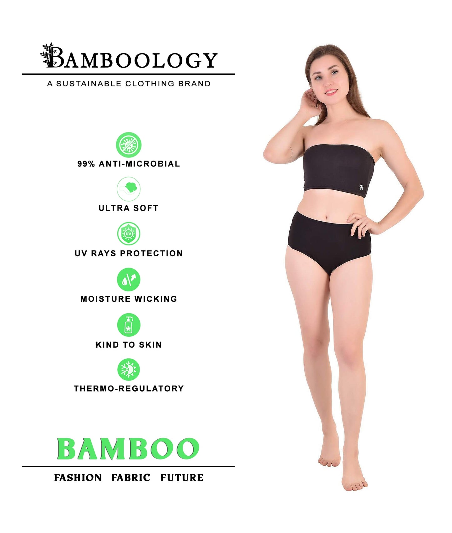 Bamboo Fabric Tube Top | Black