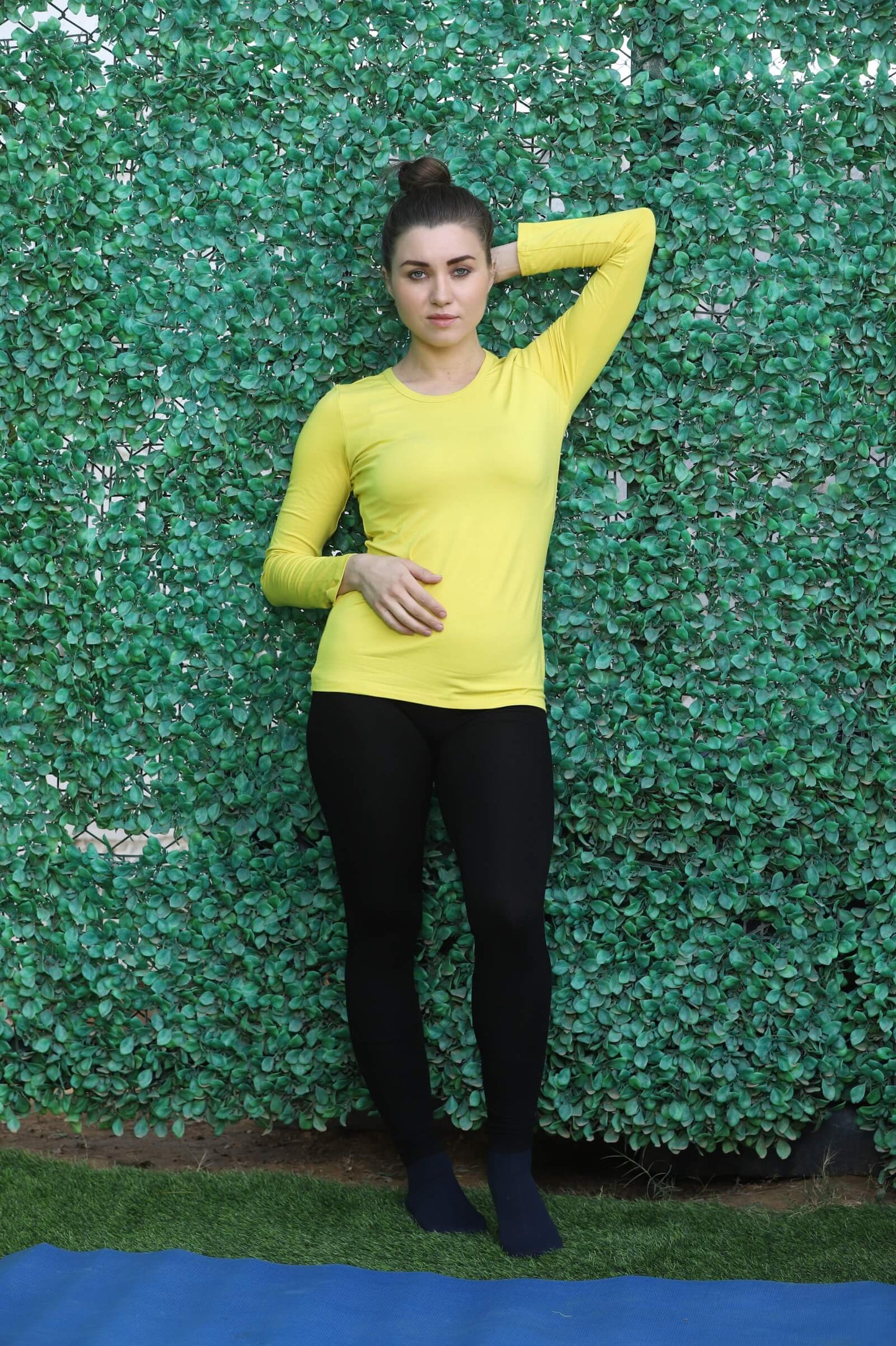 Bamboo Fabric Women's Full Sleeves T-Shirt | Yellow