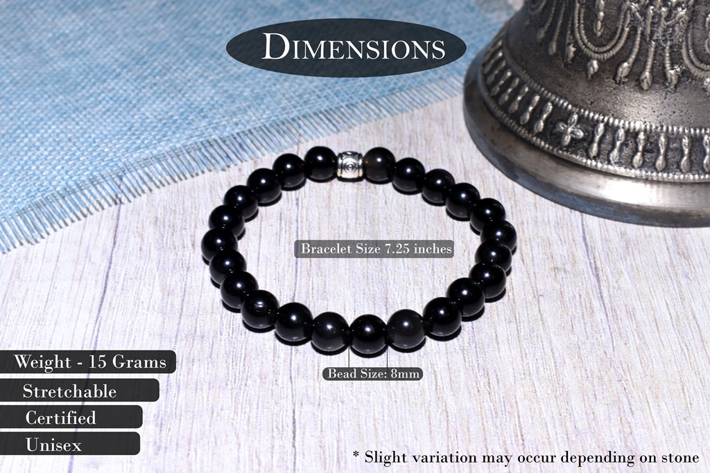 Original Certified Obsidian Bracelet For Balance and Emotional Wellbeing