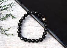 Load image into Gallery viewer, ORIGINAL CERTIFIED OBSIDIAN BRACELET FOR BALANCE AND EMOTIONAL WELLBEING
