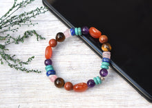 Load image into Gallery viewer, NATURAL CERTIFIED SEVEN CHAKRA BRACELET FOR OPENING ALL 7 CHAKRAS
