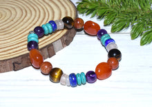 Load image into Gallery viewer, NATURAL CERTIFIED SEVEN CHAKRA BRACELET FOR OPENING ALL 7 CHAKRAS
