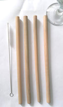 Load image into Gallery viewer, Reusable Bamboo straws Pack of 4 With Straw Cleaner
