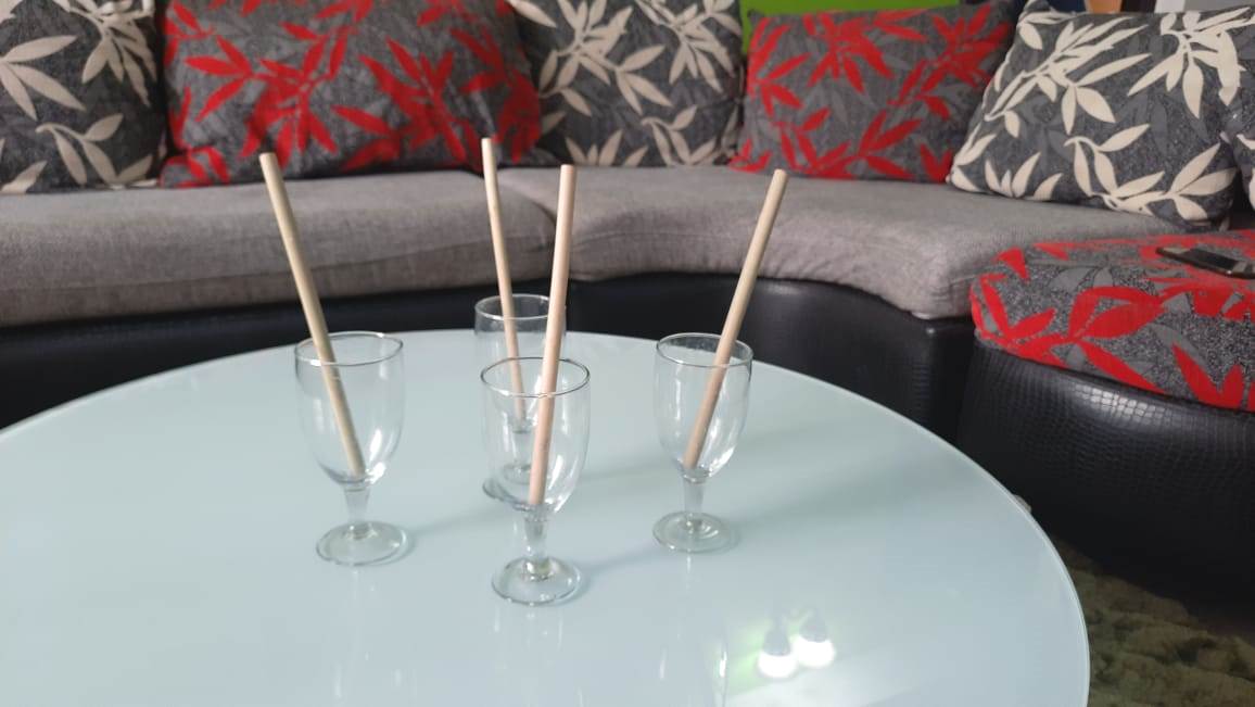 Reusable Bamboo straws Pack of 4 With Straw Cleaner